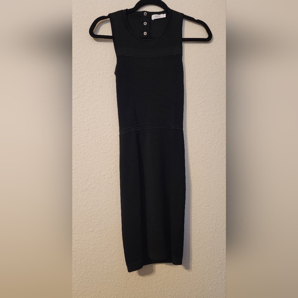 ALC Stretch Knit in Black Back Cut-out Bandage Sheath